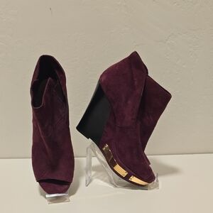 Vince Camuto Elegant Purple Wedge Ankle Boots